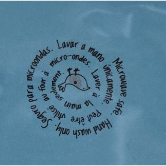 Blue-Ceramic Dish Pig-Shaped Floral-Embellished Trinkets, Candies, Office, etc. - Picture 7 of 8